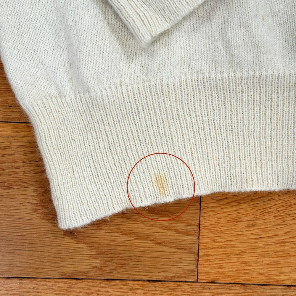 Polo Ralph‎ Lauren Washable Cashmere Sweater Women's XS Cream Slim Crewneck Knit - Picture 6 of 8